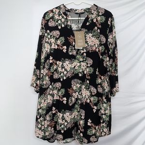 Vero Moda Curve Womens Size 16 3/4 Sleeve Tunic Shirt Dress Retail $45 Read